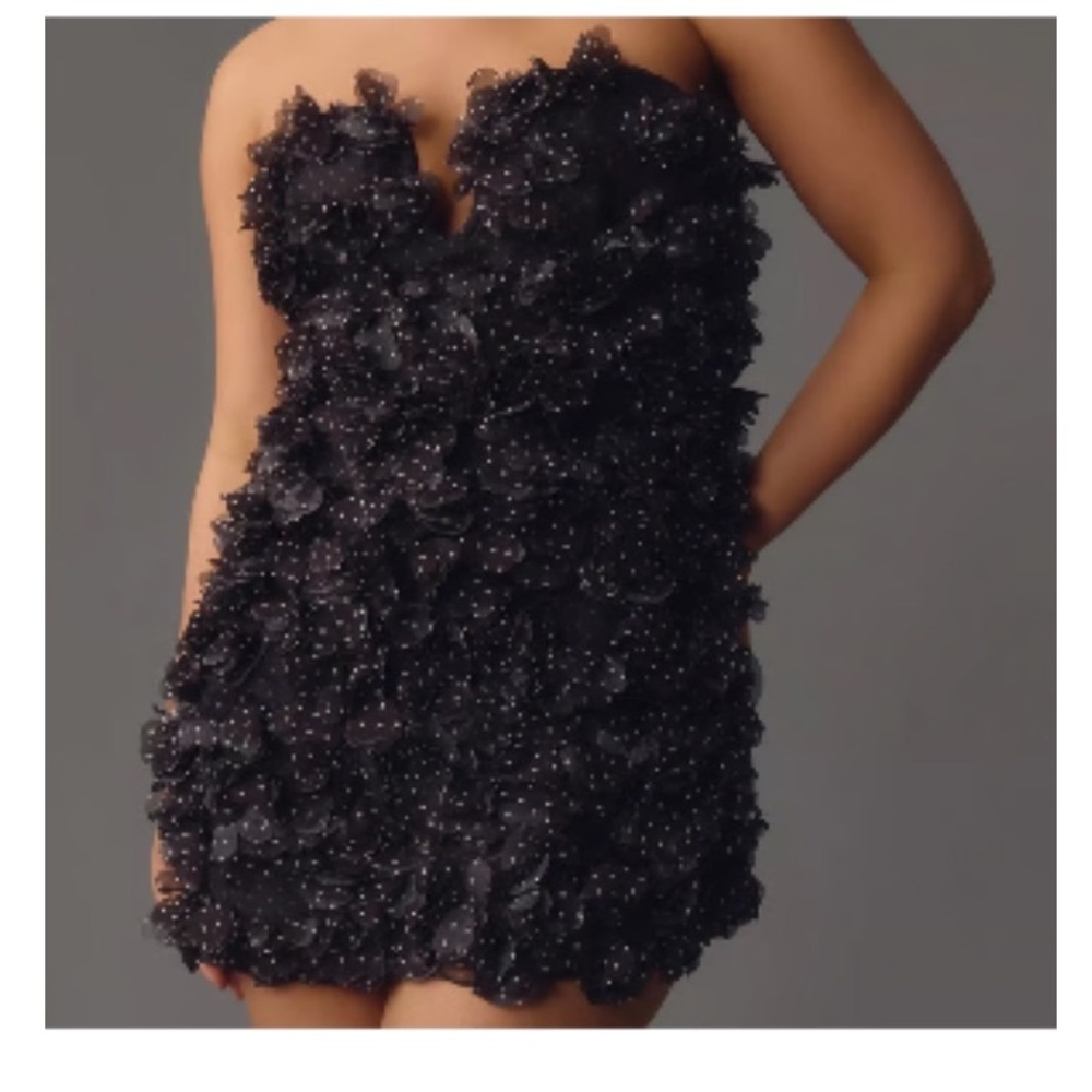 NEW Maeve 3D Polka Dot Flower Mini Dress 4 Anthropologie LBD
